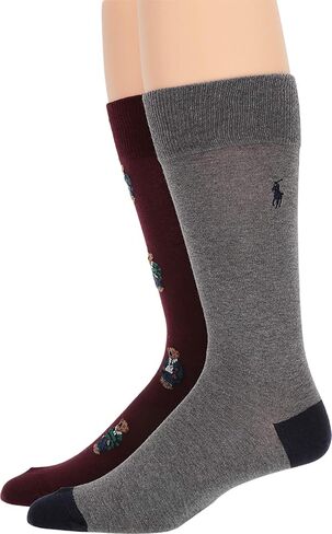 Polo Ralph Lauren Men's Tossed Martini Bear Slack Socks 2 Pack in Saudi Arabia