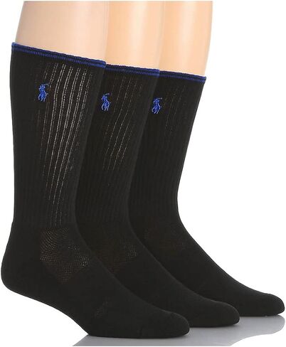 Polo Ralph Lauren Mens 3 Pack Ribbed Crew Socks in Saudi Arabia