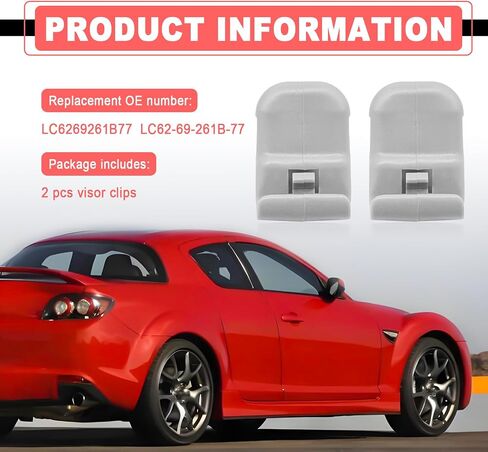 LC6269261B77 SUN VISOR Support Clip Retainer متوافق مع 2004-2009 MAZDA RX-8 CX-7 3 CX-9 5 6 ، 2PCS SUN SUN CLIP in Saudi Arabia