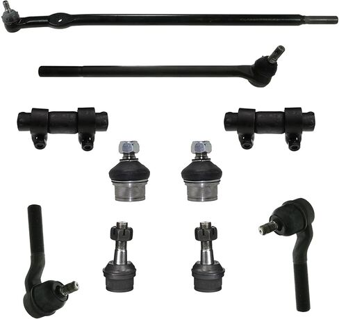 التعليق الأمامي من PartSW-10 PC لـ Ford F-250 1985 4WD ، F-250 1986-1994 4WD/ Inner و Outer Tie Rod نهايات+تعديل الأكمام+مفاصل الكرة العلوية والسفلية+الرابط السحب in Saudi Arabia