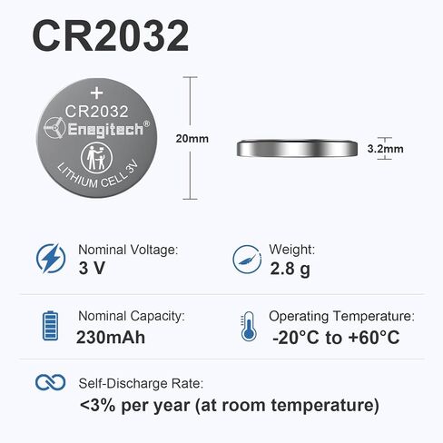 CR2032 زر الليثيوم البطارية عملة البطارية 2032 3 فولت زر البطاريات الخلية خلية عملة الساعات/الحاسبة/عناصر التحكم عن بُعد/مقياس حرارة/مقياس المطبخ/الأجهزة الإلكترونية الصغيرة (6 حزم) in Saudi Arabia