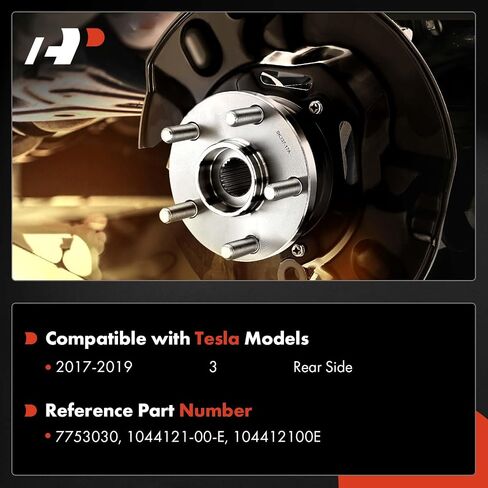 A-Premium Front Wheel Bearing and Hub Assembly with 5-Lug Compatible with Tesla 3 2018-2022, Y 2020-2022, AWD only in Saudi Arabia