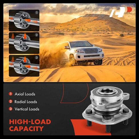 A-Premium Front Wheel Bearing and Hub Assembly with 5-Lug Compatible with Tesla 3 2018-2022, Y 2020-2022, AWD only in Saudi Arabia