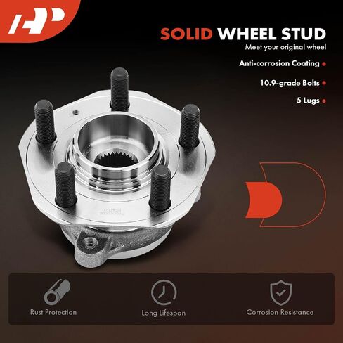 A-Premium Front Wheel Bearing and Hub Assembly with 5-Lug Compatible with Tesla 3 2018-2022, Y 2020-2022, AWD only in Saudi Arabia