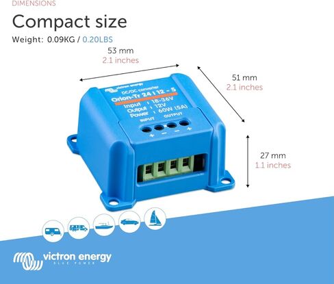 محول Victron Energy Orion-Tr DC إلى DC - 24/12 فولت، 15 أمبير 180 وات - IP43 محمي - لأنظمة البطاريات المزدوجة - غير معزولة in Saudi Arabia
