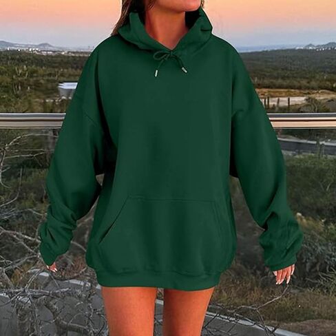 Hoodies for Women Oversized Fall Fashion Lightweight Long Sleeve Pocket Sweatshirt Hooded Casual Winter Warm Clothes in Saudi Arabia