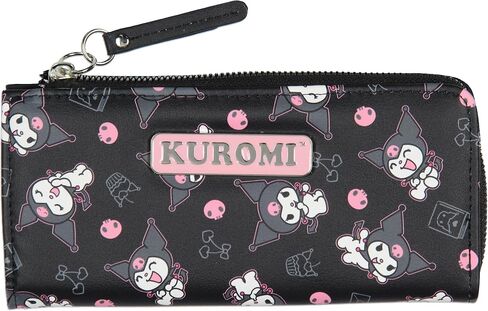 Kuromi Expressions Allover Design Faux Leather Full Zip Wallet With Metal Logo Badge in Saudi Arabia