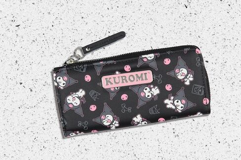 Kuromi Expressions Allover Design Faux Leather Full Zip Wallet With Metal Logo Badge in Saudi Arabia