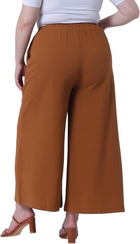 Agnes Orinda Plus Size Palazzo Pants for Women Wide Leg with Pockets Casual Summer Pants in Saudi Arabia