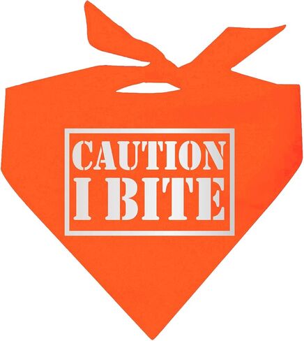 Caution I Bite Reflective High Visibility (Hi Vis) Night Safety Neon Dog Bandana (NeonYellow, OS 831) in Saudi Arabia