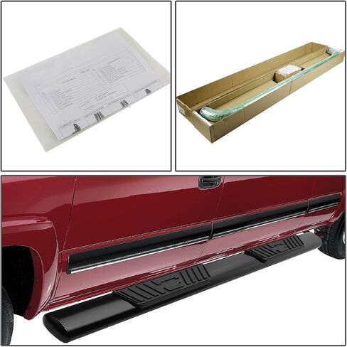 ألواح الجري Outo Dynasty Oval متوافقة مع 2004-2008 Lincoln Mark LT Ford F150 Crew Cab ، STELL STELL STEP LAIR NERF BARS ، 5 "Step Bars ، Black Powdercoated 2005 2006 2007 in Kuwait
