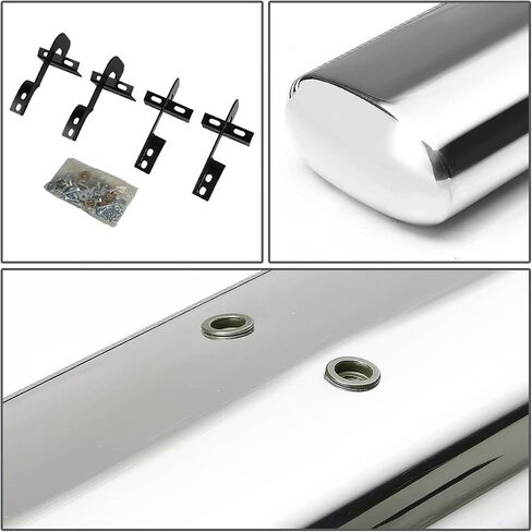 Auto Dynasty Oval Running Boards Compatible with 2004-2008 Lincoln Mark LT Ford F150 Crew Cab, Stainless Steel Side Step Rail Nerf Bars, 5" Step Bars, Black Powdercoated 2005 2006 2007 in Saudi Arabia