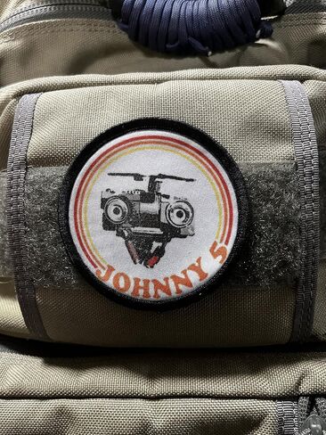 3" Johnny 5 Morale Patch-. Custom Patches by Redheadedtshirts Made in The USA in Saudi Arabia