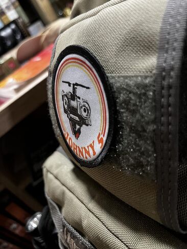3" Johnny 5 Morale Patch-. Custom Patches by Redheadedtshirts Made in The USA in Saudi Arabia