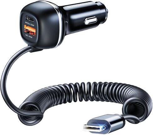 SUNDAREE 90 واط USB C شاحن سيارة شحن سريع PD45W + QC3.0 ثنائي المنفذ PD PPS USB ولاعة السجائر محول شاحن آيفون 15 برو ماكس بلس 14 13 آيباد سامسونج in Kuwait