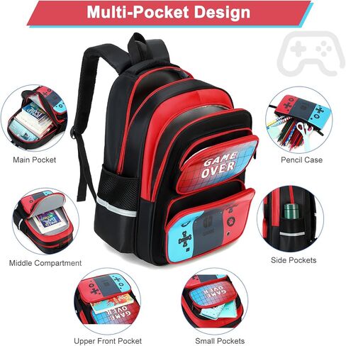 حقيبة ظهر للمدرسة للأولاد ، 3 PCS Spider School Backpack للأولاد مع صناديق الغداء وحقائب القلم الرصاص ، حقيبة مدرسية مقاومة للماء للأطفال المراهقين ، المراهقين الابتدائيين ، حقيبة كتب الأطفال (Spider Black) in Saudi Arabia