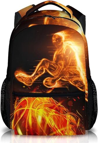 Boys Bookbag, Soccer Backpack, Kids Schoolbag for Boys Girls, Gift for Kids Back to School, 17 Inch Student Bookbag for Travel Picnic Hiking in Kuwait