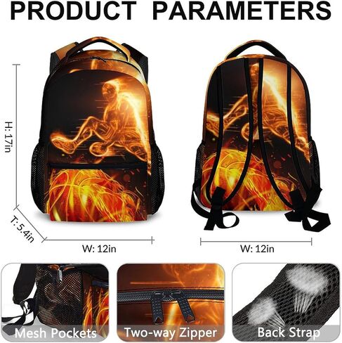 Boys Bookbag, Soccer Backpack, Kids Schoolbag for Boys Girls, Gift for Kids Back to School, 17 Inch Student Bookbag for Travel Picnic Hiking in Kuwait