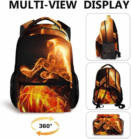 Boys Bookbag, Soccer Backpack, Kids Schoolbag for Boys Girls, Gift for Kids Back to School, 17 Inch Student Bookbag for Travel Picnic Hiking in Kuwait