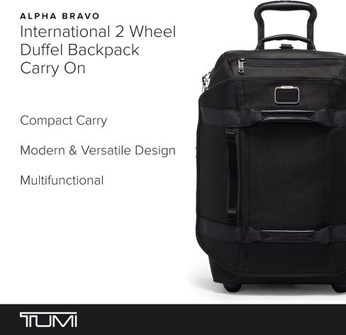 TUMI - Alpha Bravo International 2 Wheeled Duffel Backpack Carry-On - Adjustable Compact Travel Bag - 21.8" X 14.0" X 9.0" - Black Onyx in Saudi Arabia