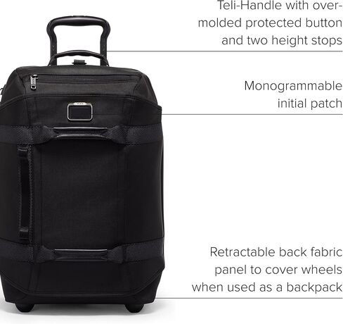 TUMI - Alpha Bravo International 2 Wheeled Duffel Backpack Carry-On - Adjustable Compact Travel Bag - 21.8" X 14.0" X 9.0" - Black Onyx in Saudi Arabia