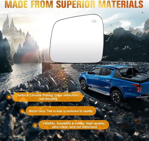 Driver Left Side Heated Mirror Glass Fits for Dodge Durango 14-19 for Jeep Grand Cherokee 2011-2019 Replacement for 68092051AB 68092053AB 68082641AB in Saudi Arabia