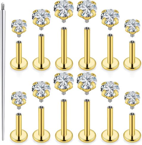 16 جرام الشفاه Labret ميدوسا ثقب المجوهرات داخليا الخيوط الجراحية الصلب محارة ثقب المجوهرات مونرو الشفاه خواتم مختلفة الحجم الغضروف مسمار اللولب القرط مسمار شريط طول 6 مللي متر 8 مللي متر 10 مللي متر in Kuwait