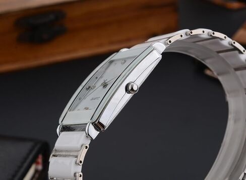 Bestkang Vintage Square Ceramic Ladies Quartz Watch مع لهجات الماس ، ومقاومة للماء ، وأنيقة ساعة معصم النساء in Kuwait
