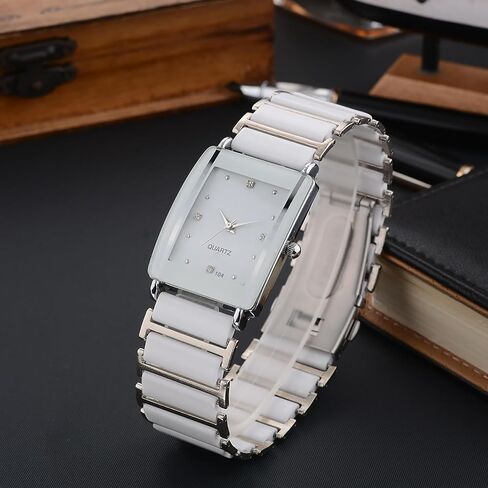 Bestkang Vintage Square Ceramic Ladies Quartz Watch مع لهجات الماس ، ومقاومة للماء ، وأنيقة ساعة معصم النساء in Kuwait