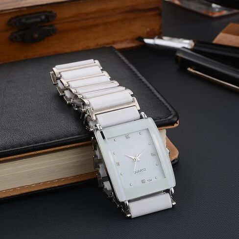Bestkang Vintage Square Ceramic Ladies Quartz Watch مع لهجات الماس ، ومقاومة للماء ، وأنيقة ساعة معصم النساء in Kuwait