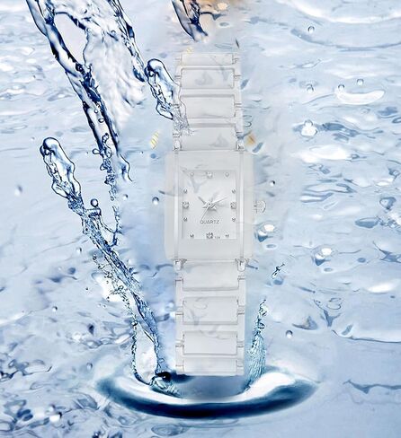 Bestkang Vintage Square Ceramic Ladies Quartz Watch مع لهجات الماس ، ومقاومة للماء ، وأنيقة ساعة معصم النساء in Kuwait