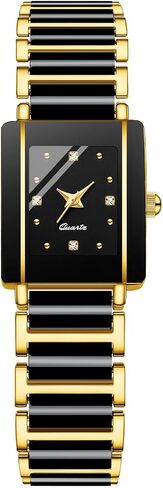 Bestkang Vintage Square Ceramic Ladies Quartz Watch مع لهجات الماس ، ومقاومة للماء ، وأنيقة ساعة معصم النساء in Kuwait