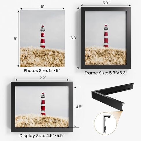 9x18 إطار الصورة المعدنية الألومنيوم ، إطار الصورة الأسود الزجاجي المقسى 9x18 للصور العائلية ، الملصقات ، الفن ، الوثيقة إلى الحائط in Kuwait