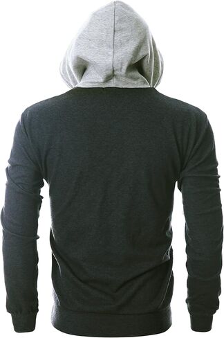 Ohoo Mens Block Block Shirt مع kangaroo Pocket Slim Fit Pullover خفيفة الوزن in Saudi Arabia