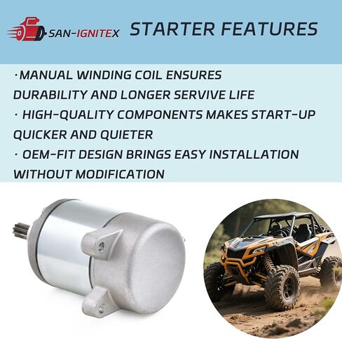 Starter Motor for Honda 2000-2006 ATV TRX350FE/FM/TE/TM & Rancher 350 Four Trax 329cc - Replaces 31200-HN5-M01, 31200-HN5-A81, 31200-HN5-671, 26-1215, SMU0215​​ in Saudi Arabia