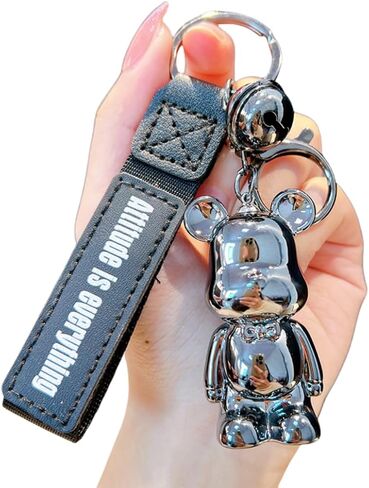 HSYHERE Cute Cool Vintage Glossy Surface Plated Bowknot Bear Keychain Cartoon Animal Bag Pendant Car Key Pendant Keyring in Saudi Arabia