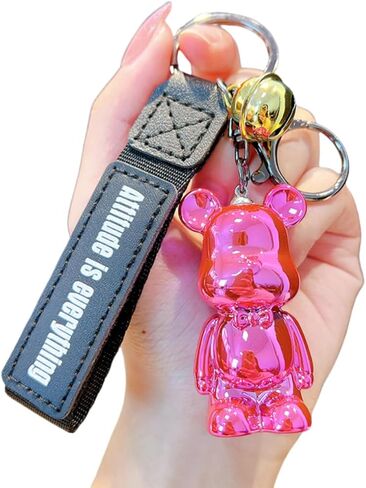 HSYHERE Cute Cool Vintage Glossy Surface Plated Bowknot Bear Keychain Cartoon Animal Bag Pendant Car Key Pendant Keyring in Saudi Arabia