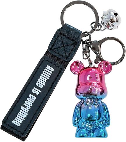 HSYHERE Cute Cool Vintage Glossy Surface Plated Bowknot Bear Keychain Cartoon Animal Bag Pendant Car Key Pendant Keyring in Saudi Arabia