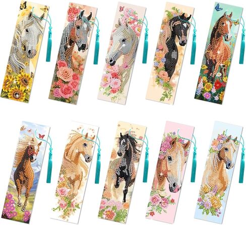10Pcs Cat Paw 5D Diamond Art Bookmarks Cute Diamond DIY Painting Bookmarks with Tassel Rhinestones Beaded Crystal Bookmark Kits for Beginner Crafts Adult Home Office in Saudi Arabia