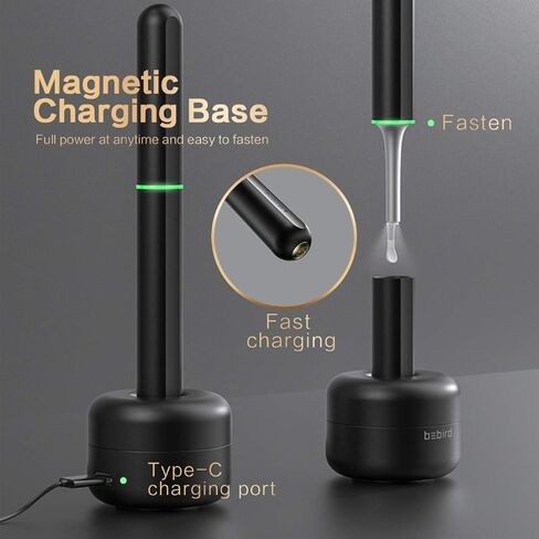 كاميرا أداة إزالة شمع الأذن، إزالة شمع الأذن، منظف الأذن من بيبيرد مع كاميرا مع منظار الأذن 1080 بكسل مع ضوء، مجموعة إزالة شمع الأذن مع 9 اختيارات للأذن، كاميرا الأذن متوافقة مع هواتف iPhone، iPad، Android in Kuwait