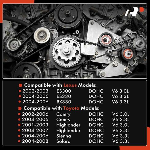 A-Premium Timing Belt Kit with Water Pump Compatible with Toyota Camry 2002-2006, Highlander 2001-2007, Sienna 2004-2006 & Lexus RX330, ES330, 3.0L 3.3L DOHC in Saudi Arabia