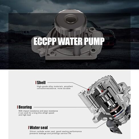 ECCPP Timing Belt Kit with Water Pump Compatible 2001 2002 2003 2004 2005 For Acura EL l4 1.7L 2001 2002 2003 2004 2005 For Honda Civic l4 1.7L TCKWP312 91213-P2F-A01 TBK312 WP4034 in Saudi Arabia