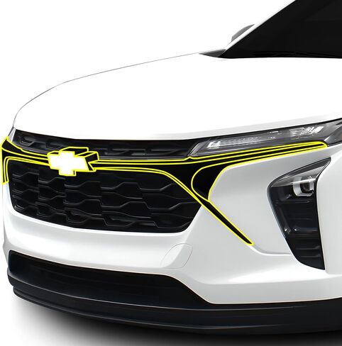 BOGAR TECH DESIGNS Front Chrome Delete Overlay Compatible with Chevrolet Trax 2024-2025, Gloss Black in Saudi Arabia