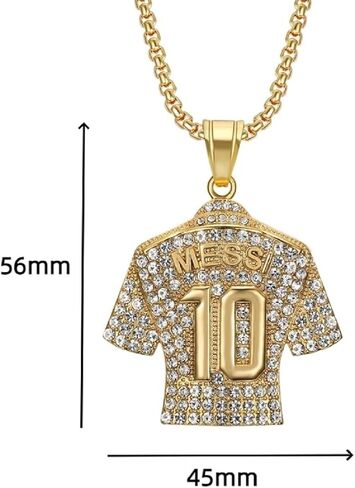 رقم 10 لكرة القدم جيرسي قلادة، رقم 10 جيرسي لكرة القدم قلادة للرجال، رقم 10 كرة القدم قلادة كرة القدم سحر المجوهرات، روك كرة القدم جيرسي قلادة لاعب كرة القدم رقم 10 قلادة قلادة in Kuwait
