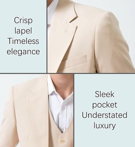 Men's Linen Suit 3 Piece Summer Slim Fit Retro Blazer Suits Set Beach Wedding Party Groomsmen Prom Jacket Vest Pants in Saudi Arabia