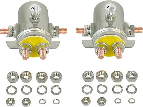 2X 12V 5 Terminal Solenoid Relay Switch 440003 440110 24401-01 Compatible with Prestolite Ramsey Winch Golf Cart Continuous Duty SBD4201D 15-301 15-338 Compatible with Warn Motor in Saudi Arabia