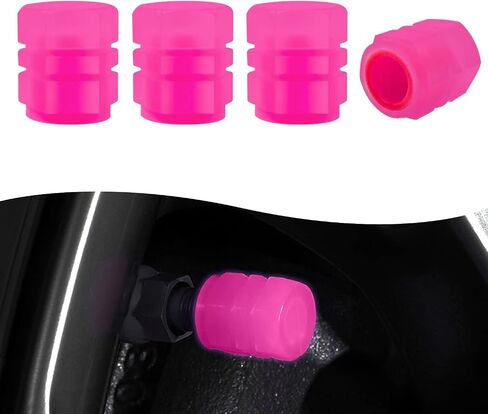 4 PCS CAR CAR Luminous Tyre Valve CATS ، توهج الفلورسنت في غطاء أغطية الهواء الليلية المظلمة ، أغطية ضغط إطارات مطاطية عاكسة عالمية ، لمعظم شاحنات السيارات (أحمر) in Saudi Arabia