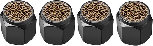 4 Pcs Tire Valve Stem Caps Cover, Metal Air Valve Cap, Aluminum Car Wheel Stem Caps, Universal Stem Covers for Cars, Trucks, Bikes, Motorcycles, Corrosion Resistant (Leopard Print) in Saudi Arabia