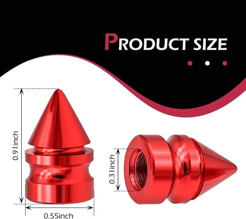 4PCS Car Tire Valve Caps, Spike Aluminum Alloy Valve Stem Caps, Dustproof and Rustproof Tire Covers, Tire Trim Accessories, Universal for Cars, Trucks, SUVs, Motorcycles, Bicycles (Silver) in Saudi Arabia
