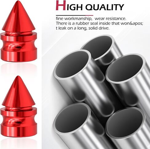 4PCS Car Tire Valve Caps, Spike Aluminum Alloy Valve Stem Caps, Dustproof and Rustproof Tire Covers, Tire Trim Accessories, Universal for Cars, Trucks, SUVs, Motorcycles, Bicycles (Silver) in Saudi Arabia